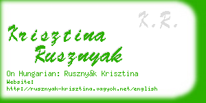 krisztina rusznyak business card